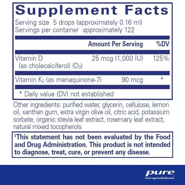 Pure Encapsulations, EmulsiSorb K2/D3 Liquid, 20 ml