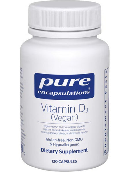 Pure Encapsulations, Vitamin D3 (vegan), 120 capsules
