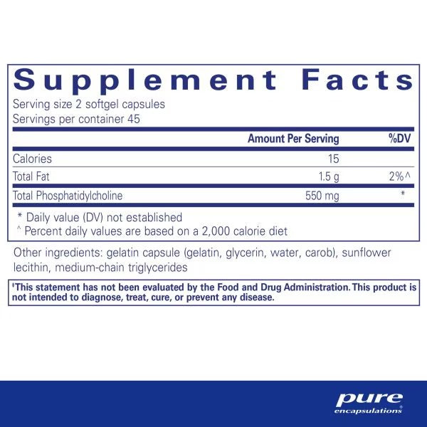Pure Encapsulations, Phosphatidylcholine (Sunflower), 90 Softgel Capsules