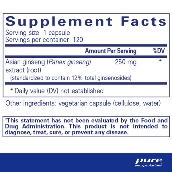 Pure Encapsulations, Panax Ginseng, 120 Capsules