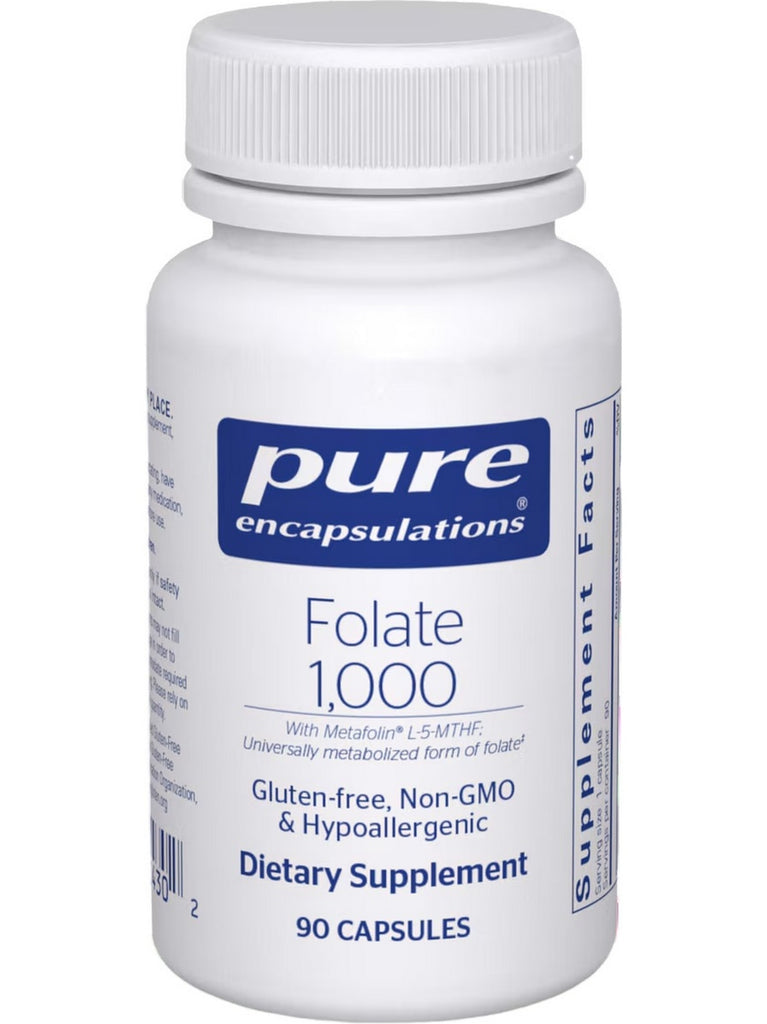 Pure Encapsulations, Folate 1,000, 90 Capsules