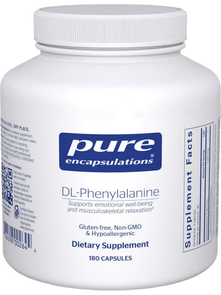 Pure Encapsulations, DL-Phenylalanine, 500 mg, 180 vcaps