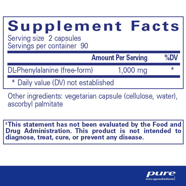Pure Encapsulations, DL-Phenylalanine, 180 Capsules