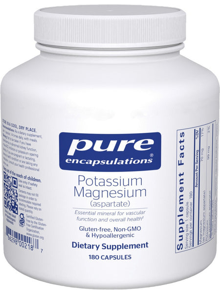 Pure Encapsulations, Potassium Magnesium (Aspartate), 180 Capsules
