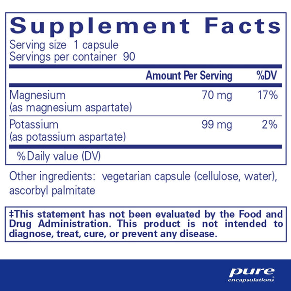 Pure Encapsulations, Potassium Magnesium (Aspartate), 90 Capsules