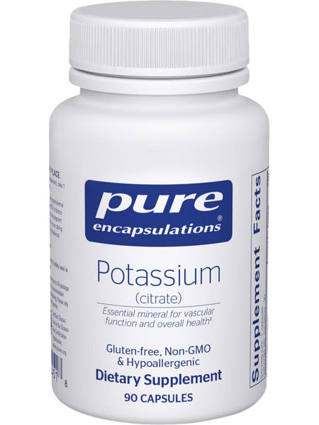 Pure Encapsulations, Potassium (citrate), 200 mg, 90 vcaps