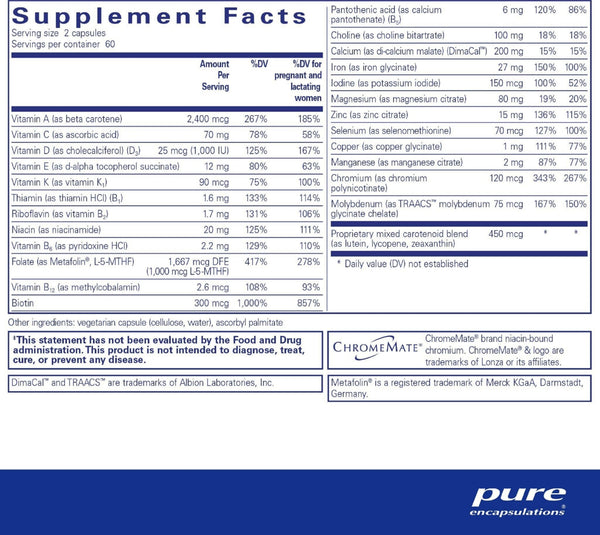 Pure Encapsulations, PreNatal Nutrients, 120 caps