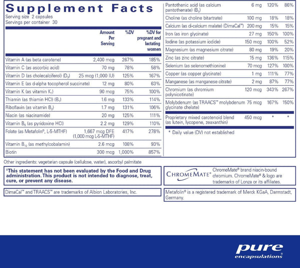 Pure Encapsulations, PreNatal Nutrients, 60 caps
