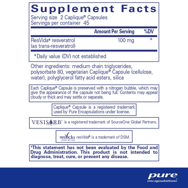 Pure Encapsulations, Resveratrol VESIsorb, 90 Caplique Capsules