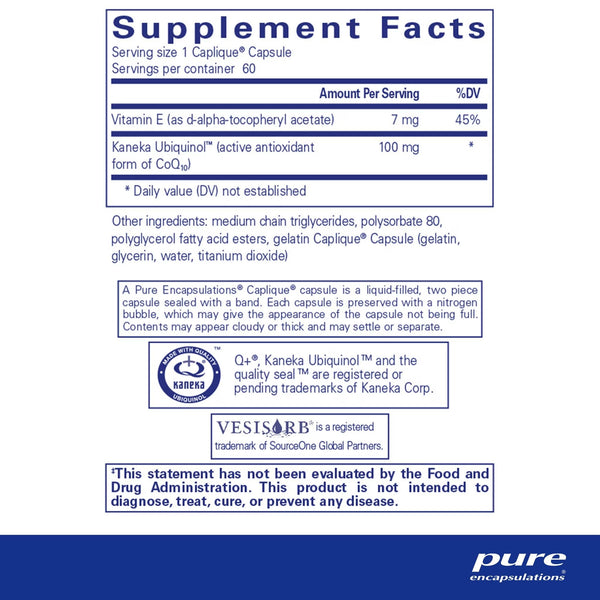 Pure Encapsulations, Ubiquinol VESIsorb, 60 Softgel Capsules