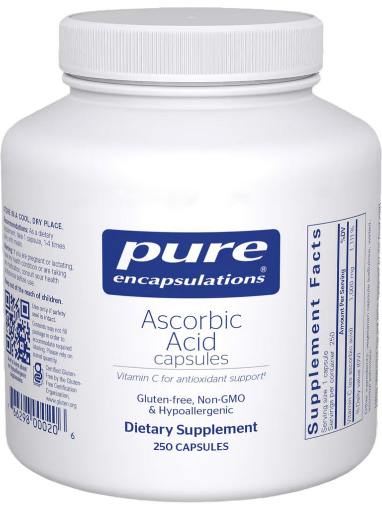 Pure Encapsulations, Pure Ascorbic Acid, 250 vcaps