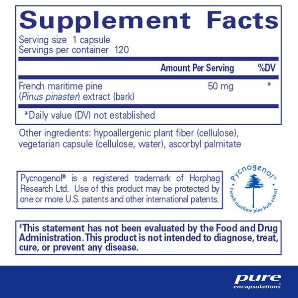 Pure Encapsulations, Pycnogenol, 50 mg, 120 Capsules