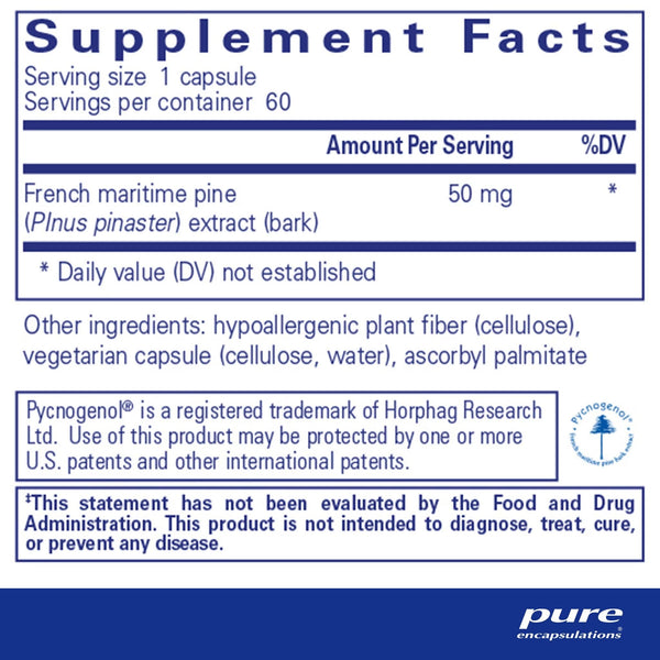 Pure Encapsulations, Pycnogenol, 50 mg, 60 Capsules