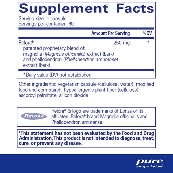 Pure Encapsulations, Relora, 60 Capsules