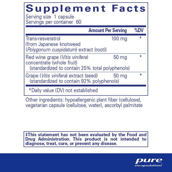 Pure Encapsulations, Resveratrol EXTRA, 60 Capsules