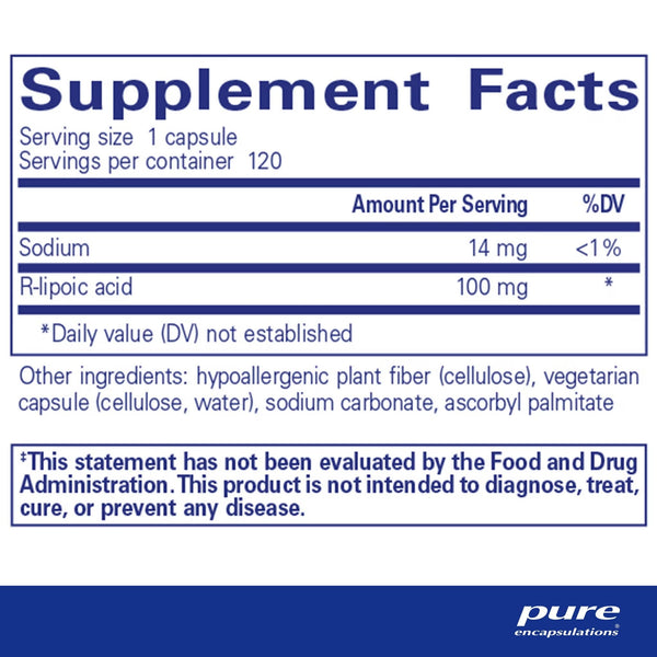 Pure Encapsulations, R-Lipoic Acid (Stabilized), 120 Capsules