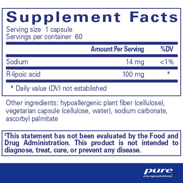 Pure Encapsulations, R-Lipoic Acid (Stabilized), 60 Capsules