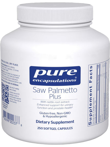 Pure Encapsulations, Saw Palmetto Plus, 250 gels