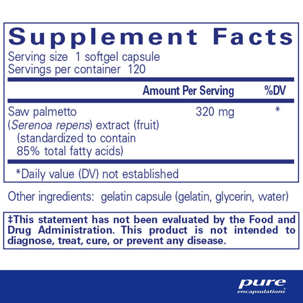 Pure Encapsulations, Saw Palmetto 320, 120 Softgel Capsules