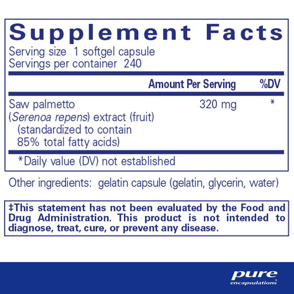 Pure Encapsulations, Saw Palmetto 320, 240 Softgel Capsules