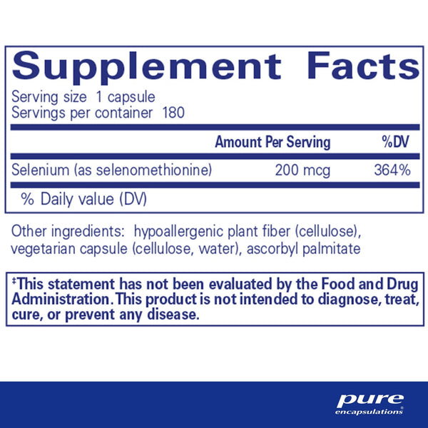 Pure Encapsulations, Selenium (Selenomethionine), 180 Capsules