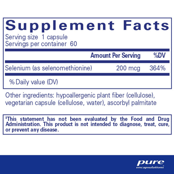 Pure Encapsulations, Selenium (Selenomethionine), 60 Capsules