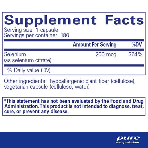 Pure Encapsulations, Selenium (Citrate), 180 Capsules