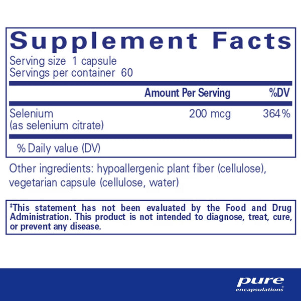 Pure Encapsulations, Selenium (Citrate), 60 Capsules