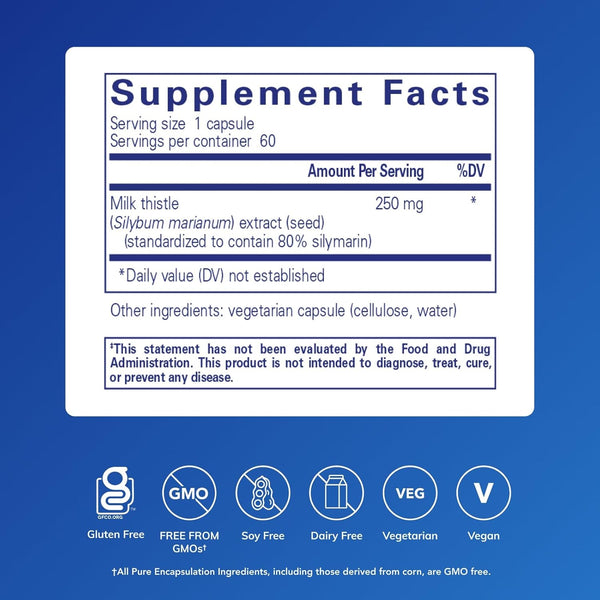 Pure Encapsulations, Silymarin, 60 Capsules
