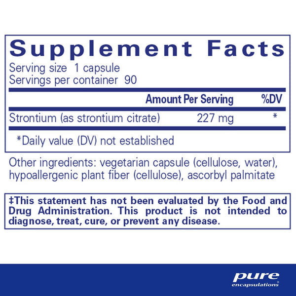 Pure Encapsulations, Strontium (Citrate), 90 Capsules