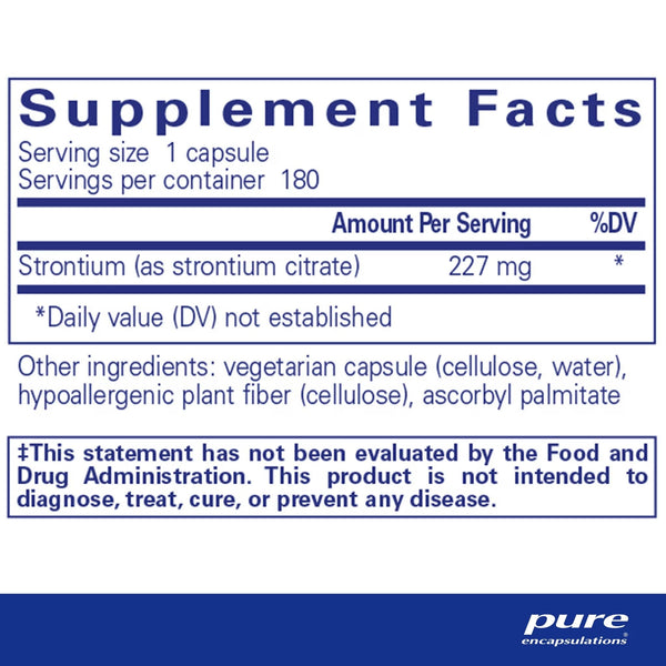 Pure Encapsulations, Strontium (Citrate), 180 Capsules