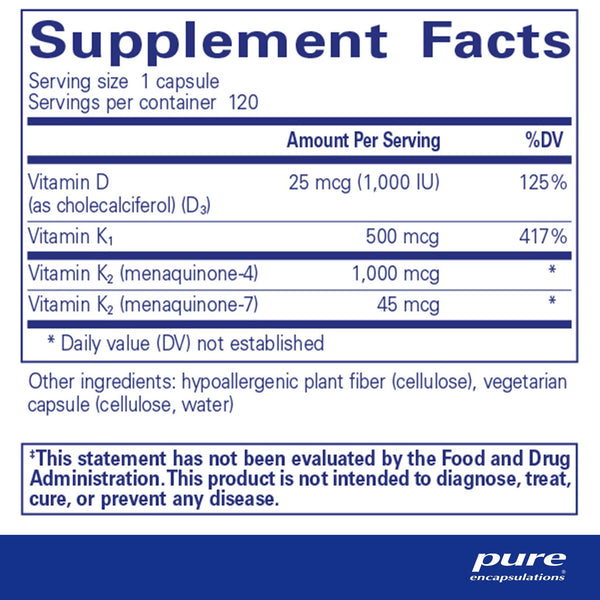 Pure Encapsulations, Synergy K, 120 Capsules