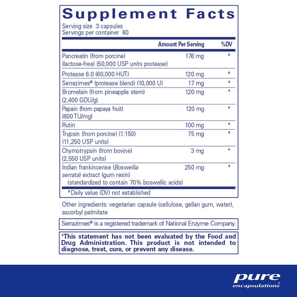 Pure Encapsulations, Systemic Enzyme Complex, 180 Capsules