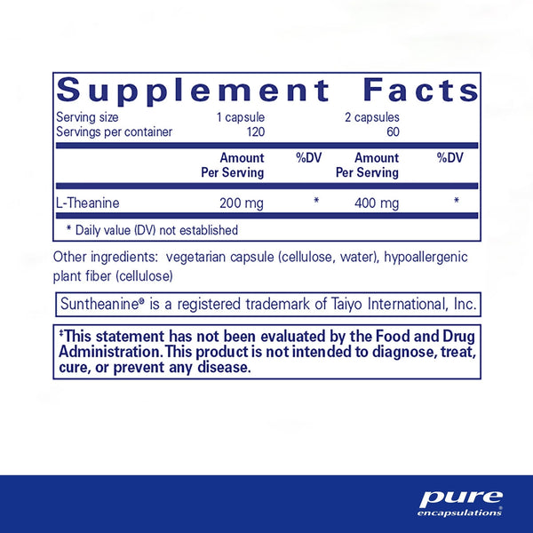Pure Encapsulations, L-Theanine, 120 Capsules