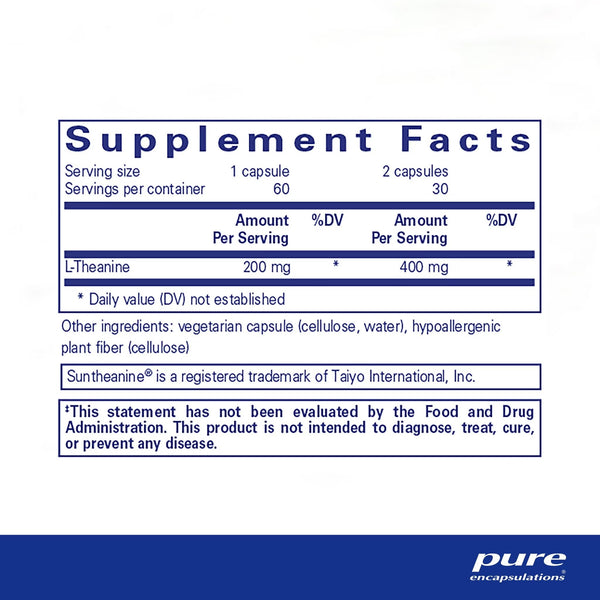Pure Encapsulations, L-Theanine, 60 Capsules