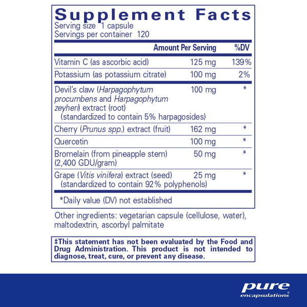 Pure Encapsulations, Uric Acid Formula, 120 Capsules