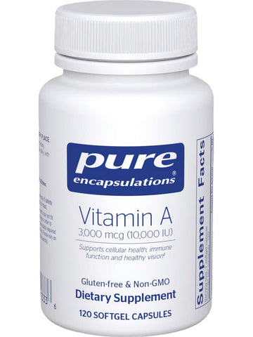 Pure Encapsulations, Vitamin A 10000 IU, 120 gels