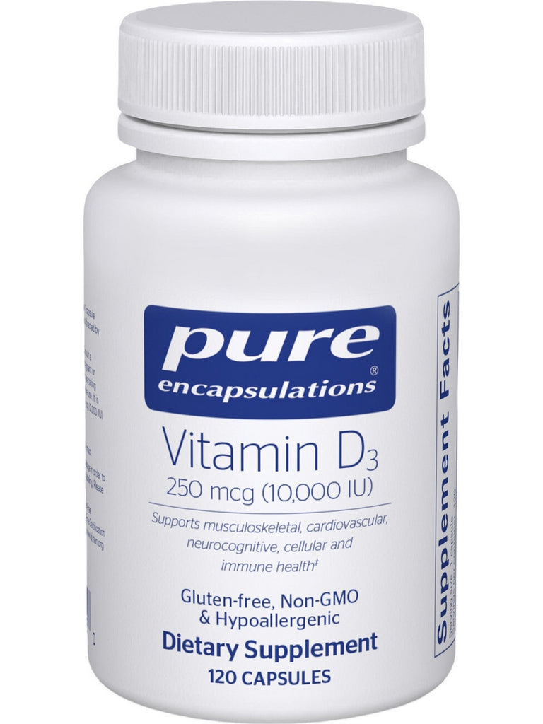 Pure Encapsulations, Vitamin D3 10000 IU, 120 vcaps