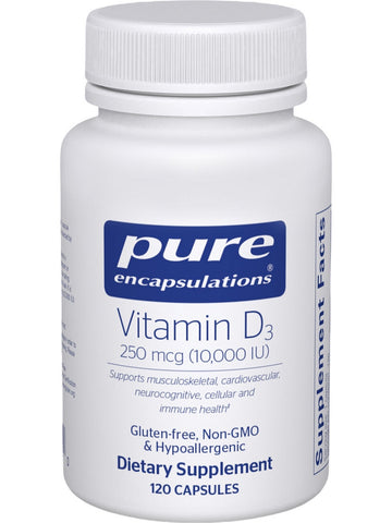 Pure Encapsulations, Vitamin D3 10000 IU, 120 vcaps