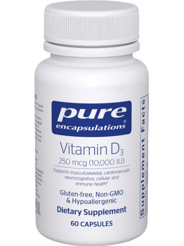 Pure Encapsulations, Vitamin D3 10000 IU, 60 vcaps