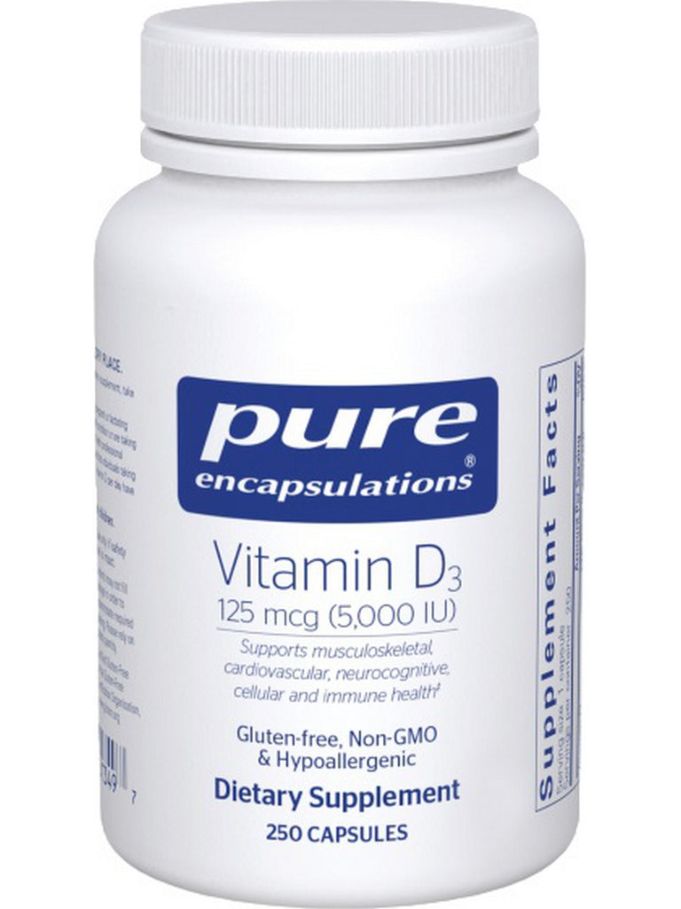 Pure Encapsulations, Vitamin D3 5000 IU, 250 vcaps