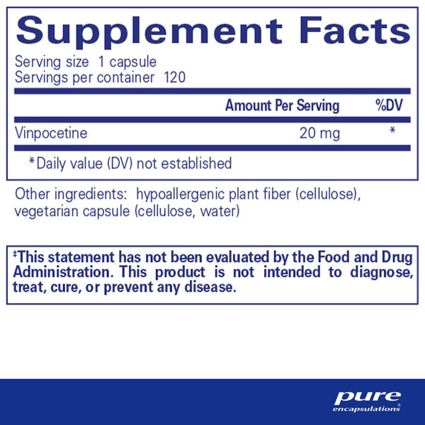 Pure Encapsulations, Vinpocetine, 20 mg, 120 Capsules