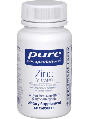 Pure Encapsulations, Zinc (citrate), 60 vcaps