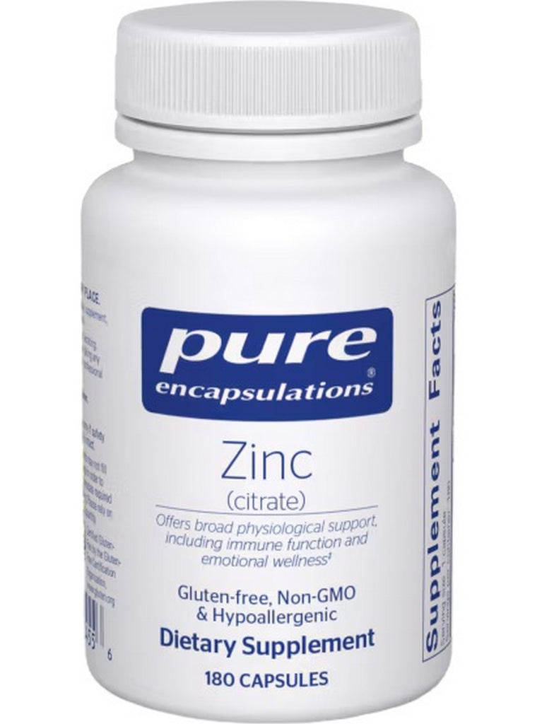 Pure Encapsulations, Zinc (citrate), 180 vcaps