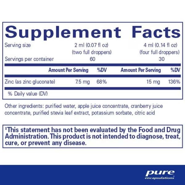 Pure Encapsulations, Zinc Liquid, 15 mg, 120 ml