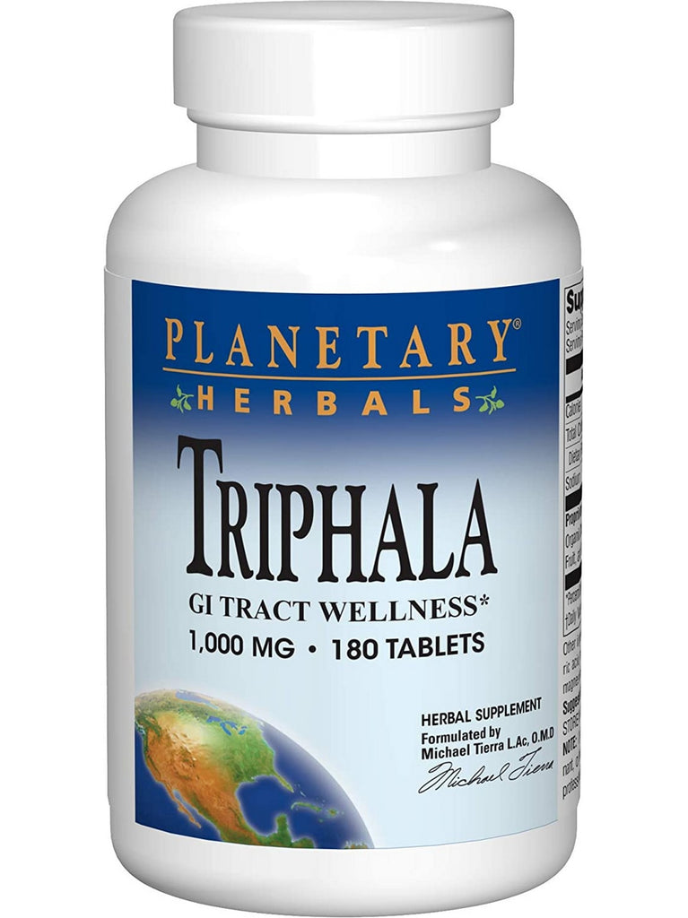 Planetary Herbals, Triphala 1000 mg, 180 Tablets