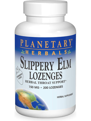 Planetary Herbals, Slippery Elm Lozenges Strawberry Flavor, 200 lozenges