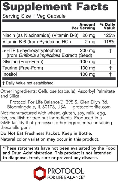 Protocol For Life Balance, 5-HTP, 200 mg, 60 Veg Capsules