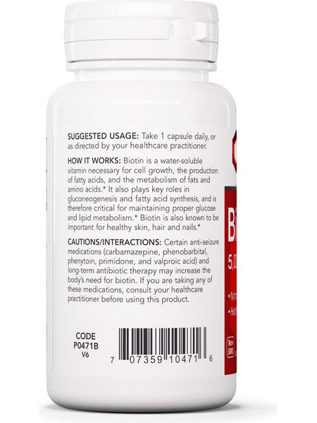 Protocol For Life Balance, Biotin, 5,000 mcg, 90 Veg Capsules