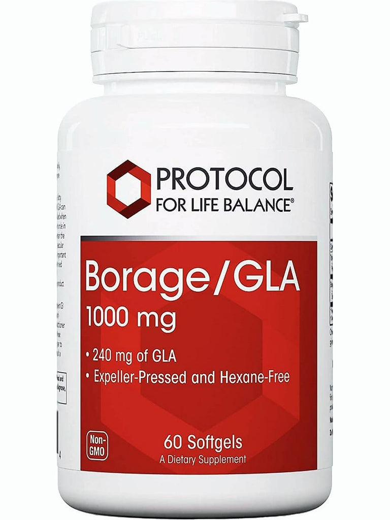 Protocol For Life Balance, Borage/GLA, 1,000 mg, 60 Softgels